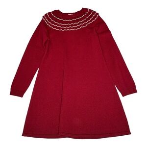 Jacadi Red Casual Long Sleeve Sweater Dress